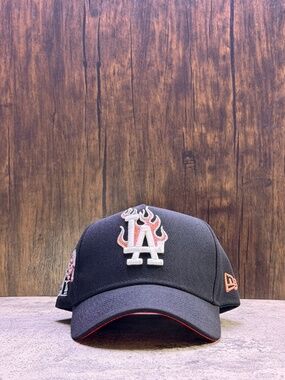 Los Angeles Dodgers in Flames Tokyo Series Side Patch New Era 9Forty SnapBack